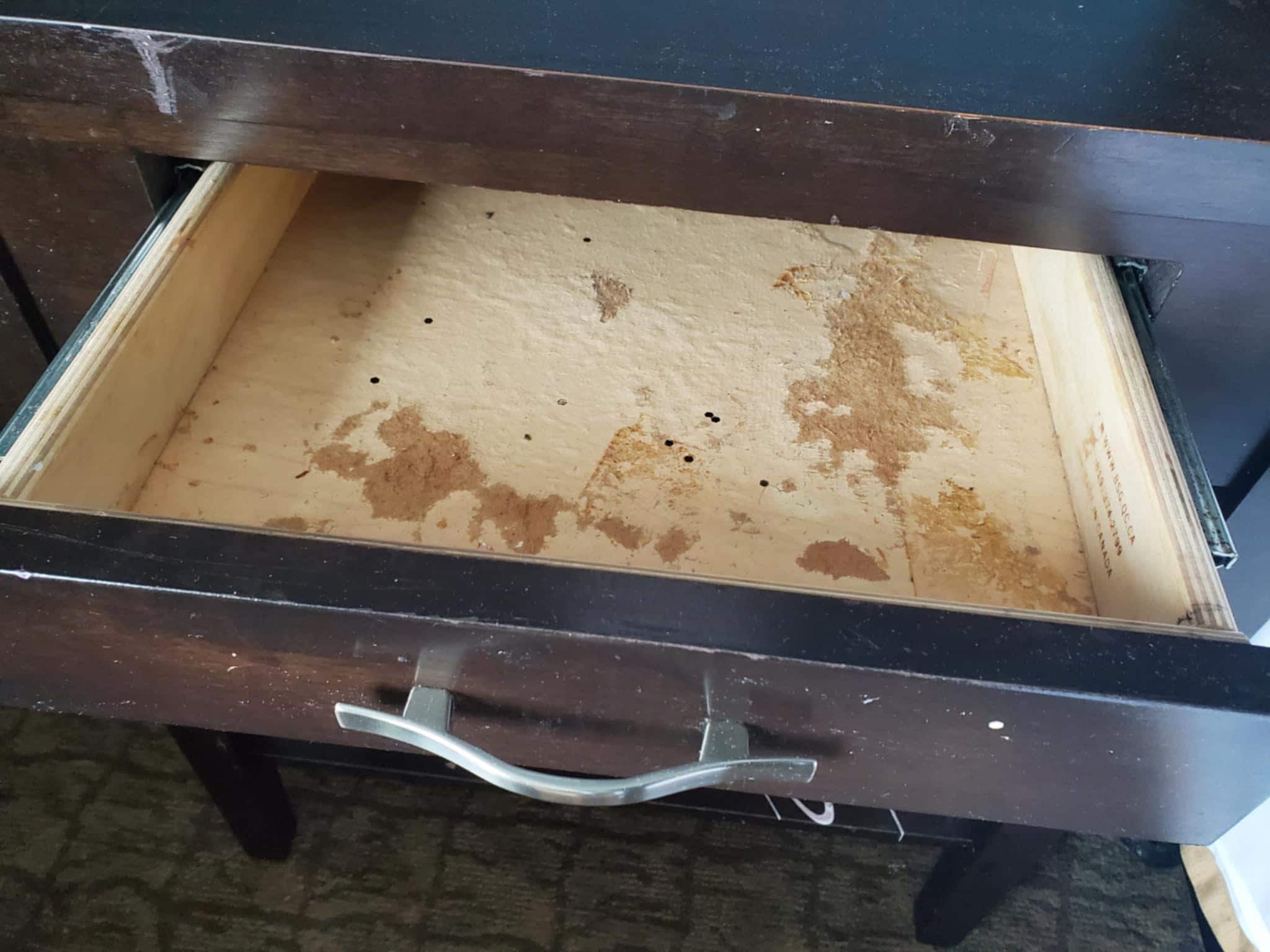 Side table was disgusting and unusable