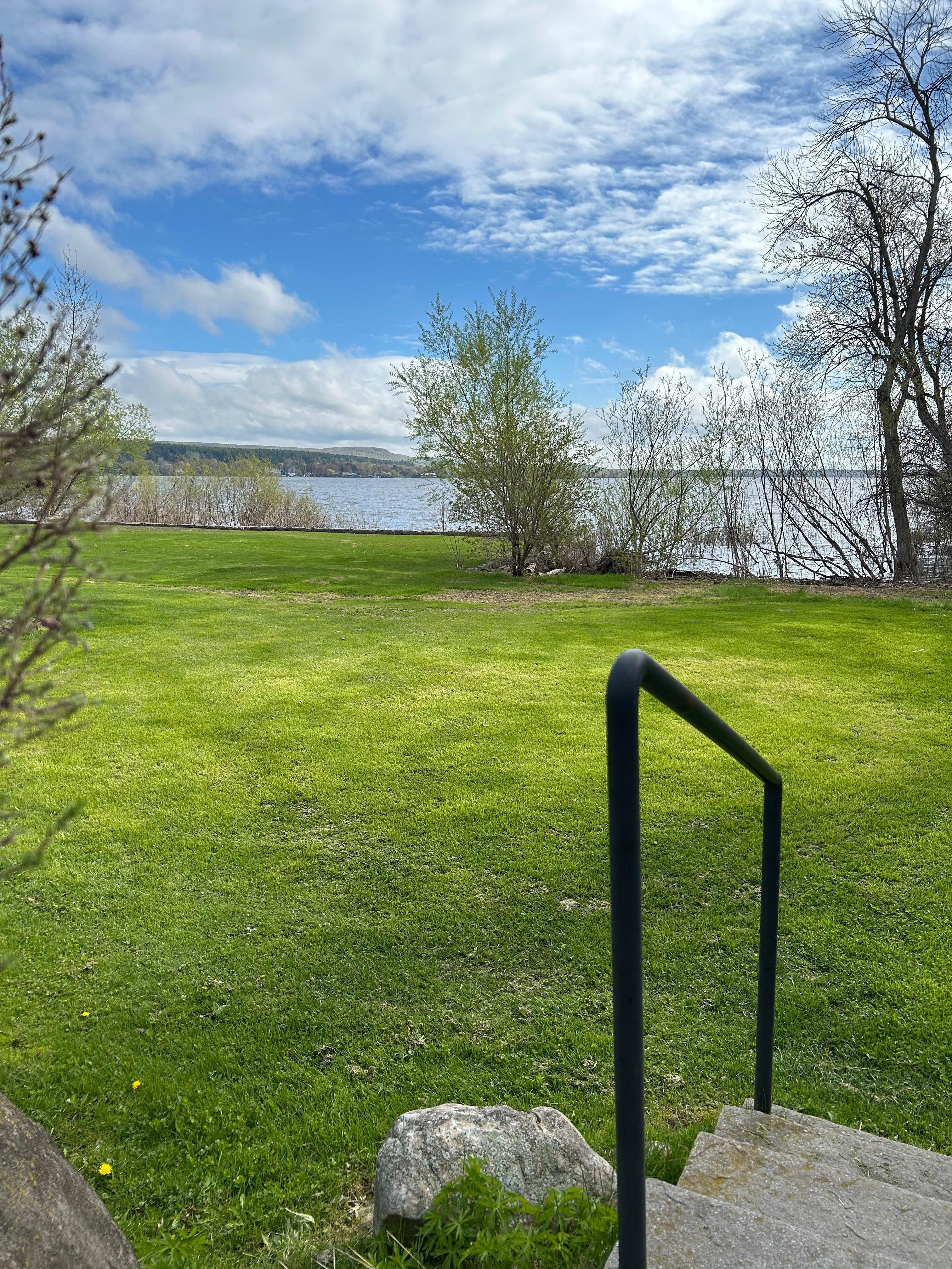 Grey view of the river from the terrace