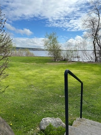 Grey view of the river from the terrace
