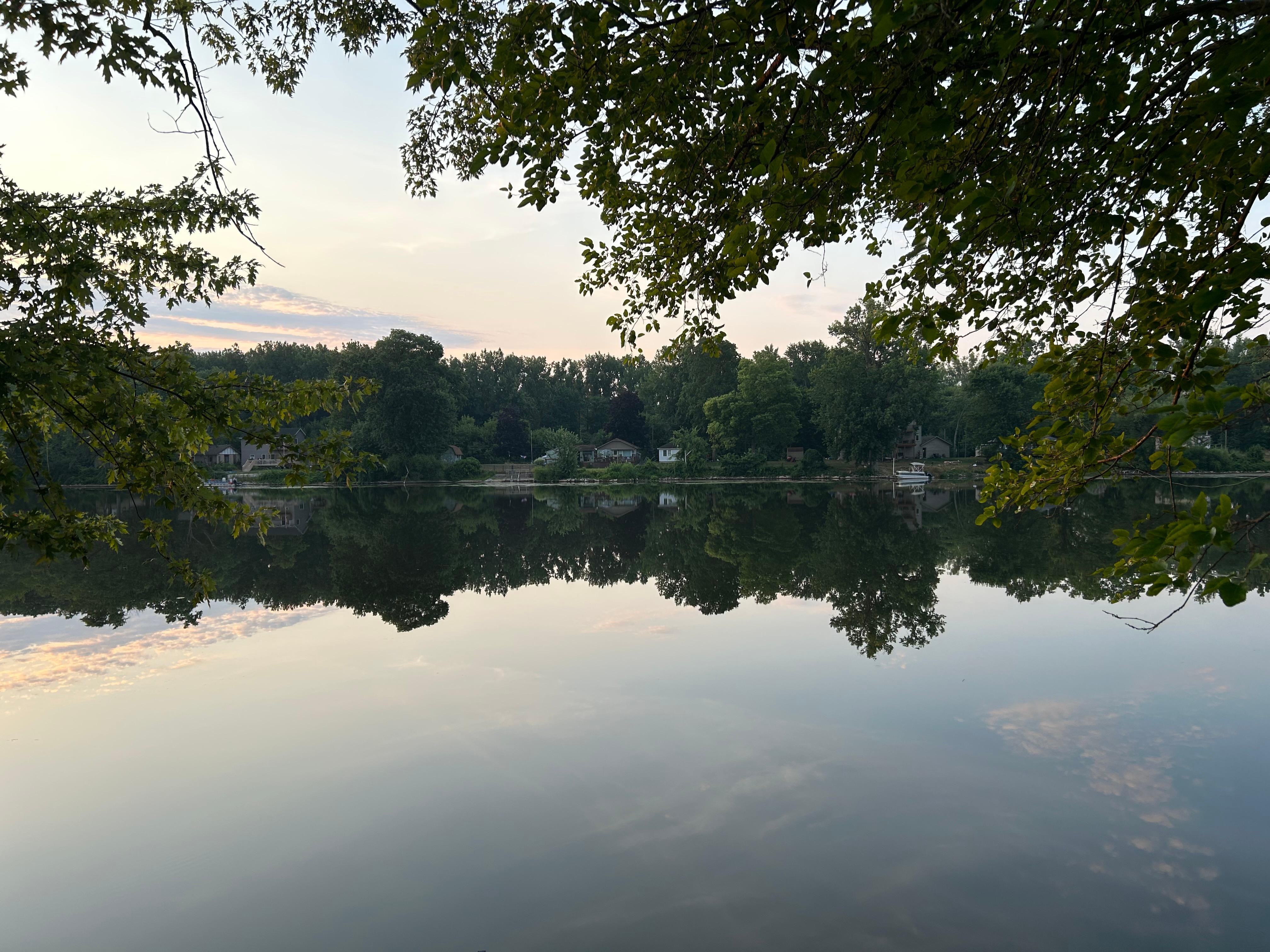 Early morning view from the deck-so peaceful. The water was just like glass!