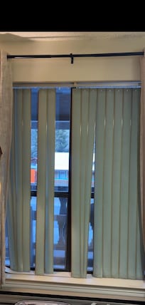 Master bedroom missing blinds and on each side