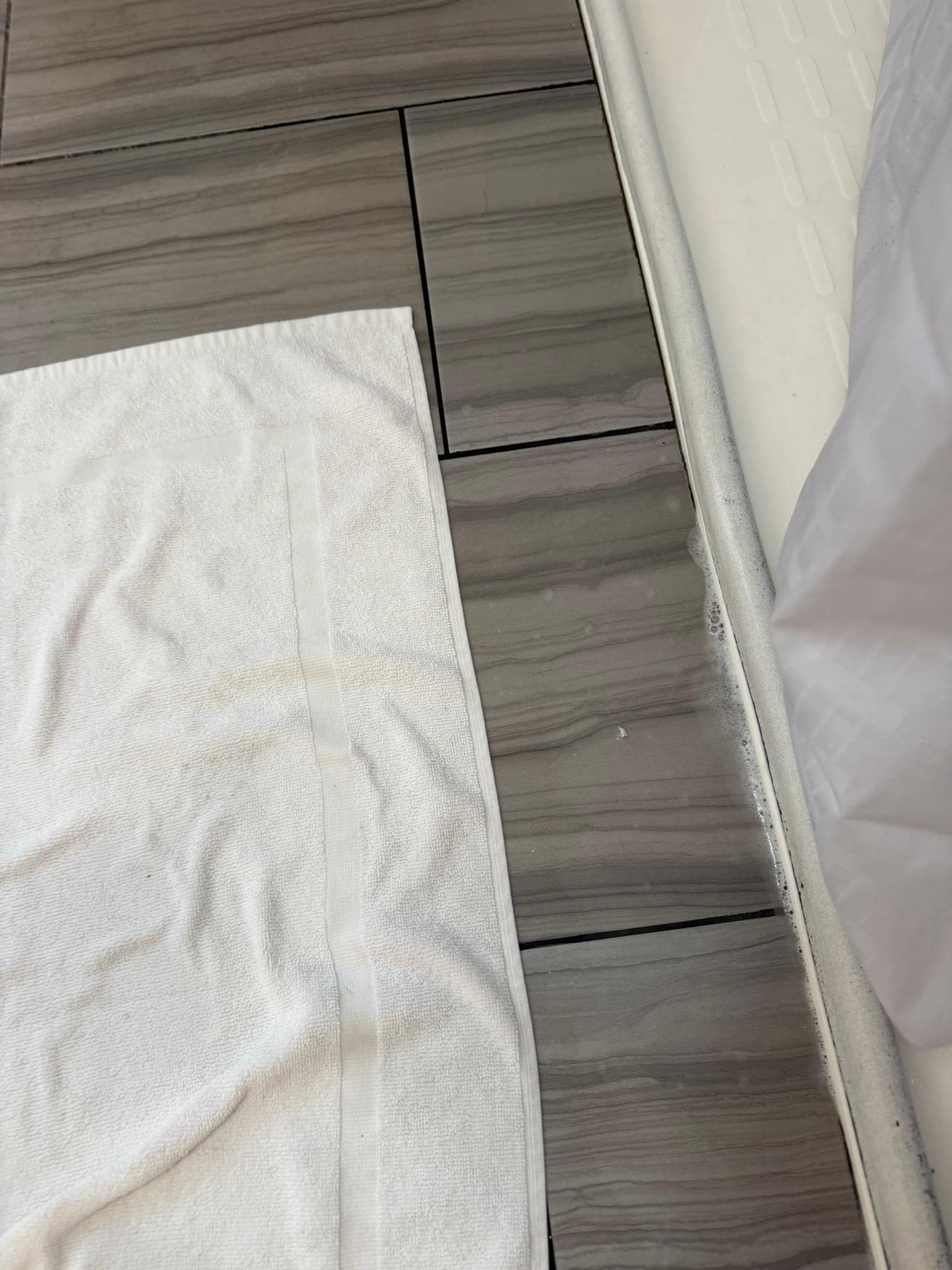 Water leaking on the floor from the shower