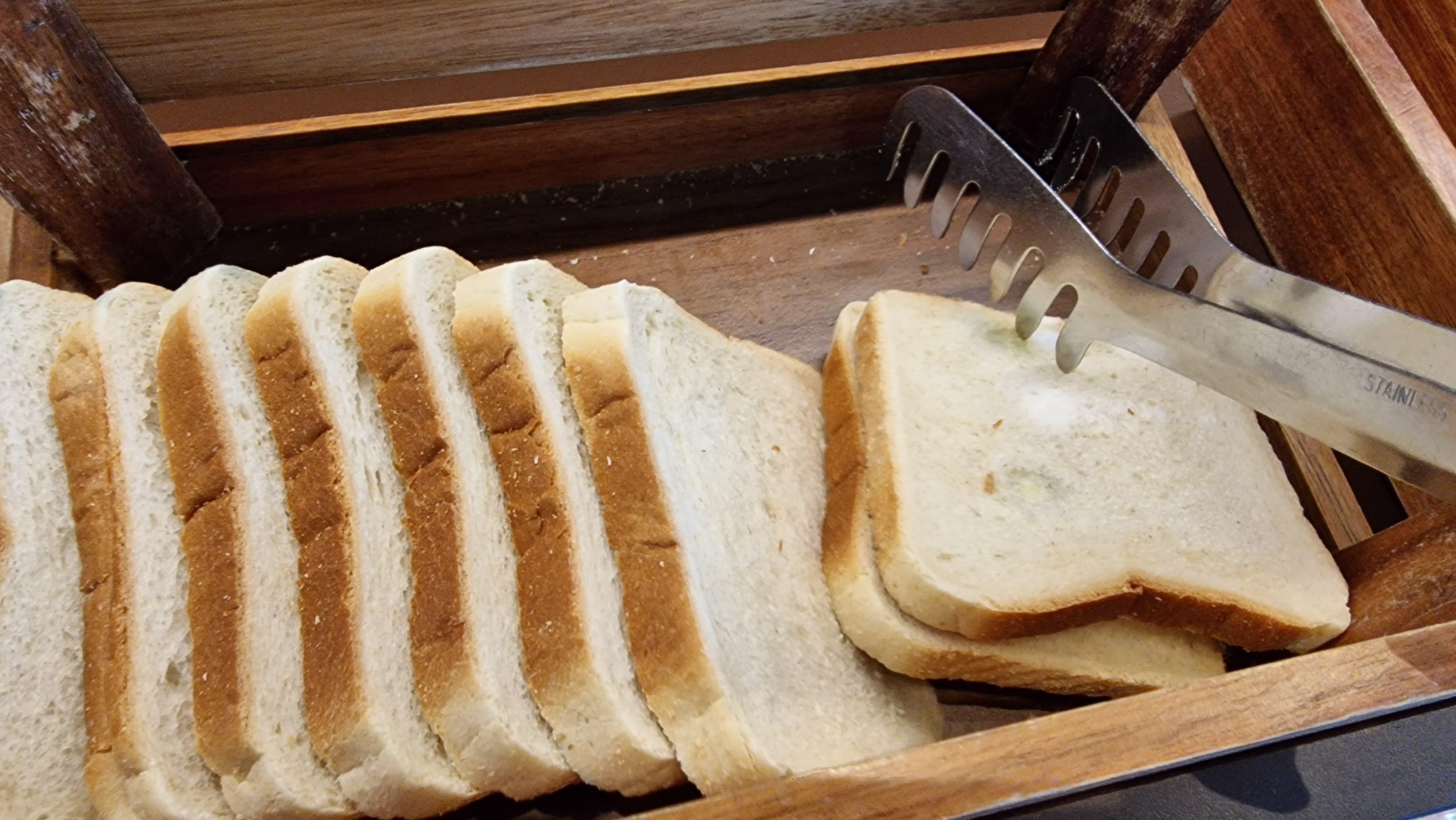 Second slice of toast at the breakfast.
