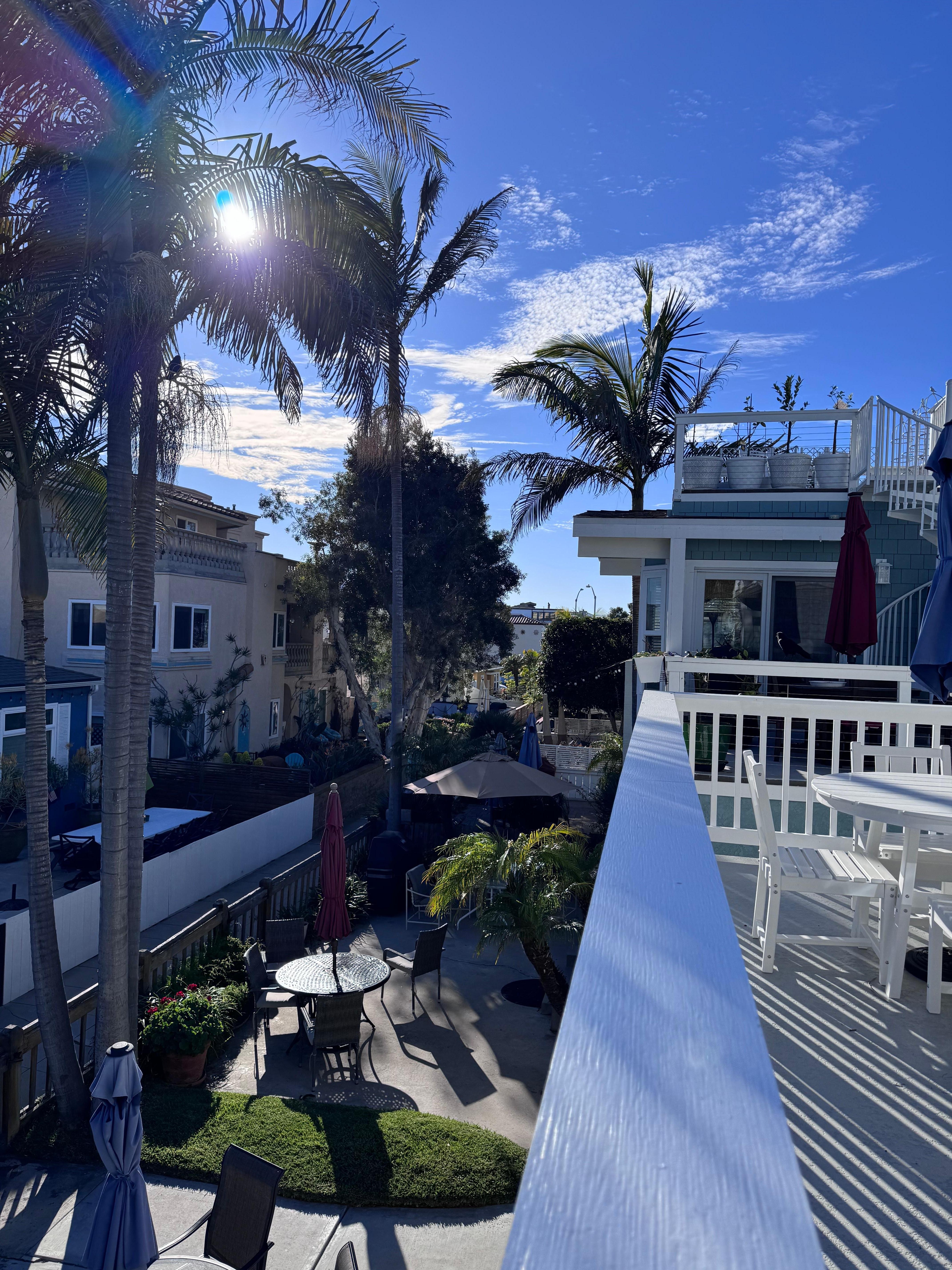 Beautiful neighborhood view from the deck.