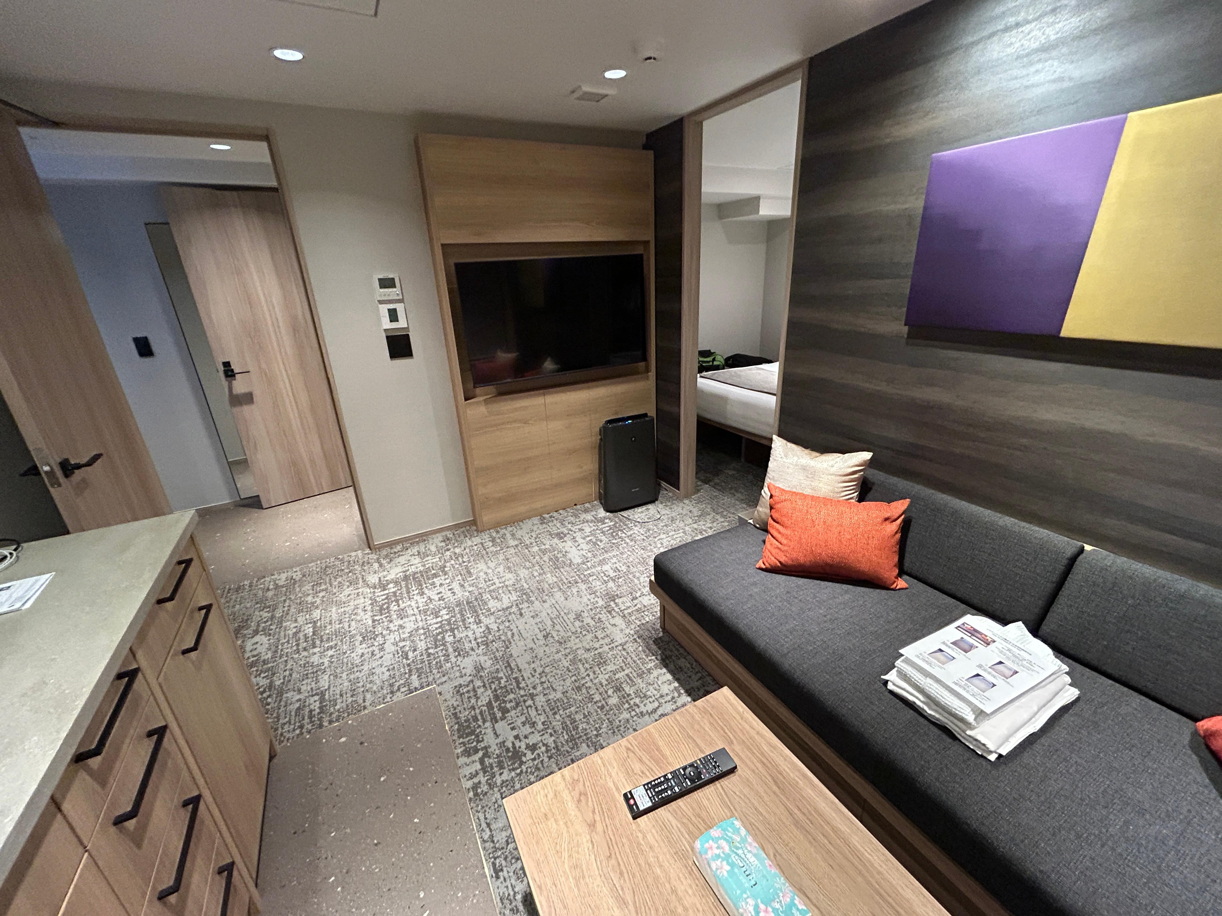 Spacious kitchen and living room