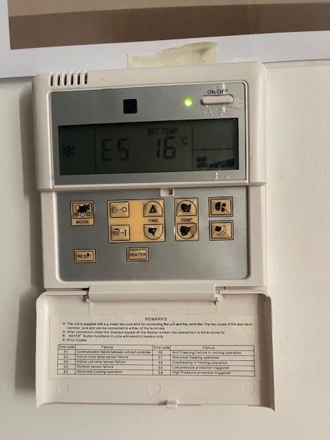 Thermostat Error - The AC would cause the electricity to flicker in the apartment and then present this error