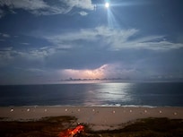 Evening views with a storm in the distance!