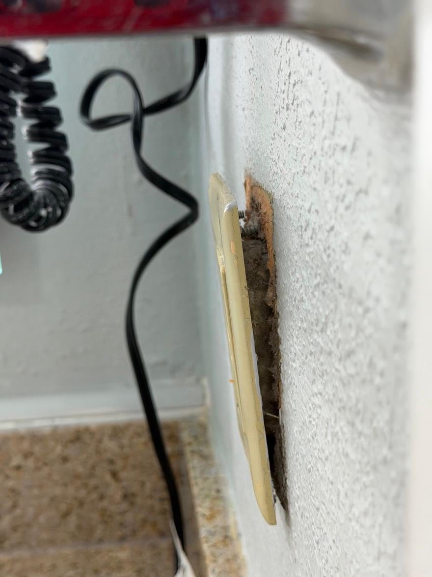 Unsafe bathroom outlet