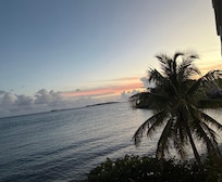 Balcony view at sunset.