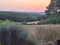 Coucher de soleil depuis la terrasse