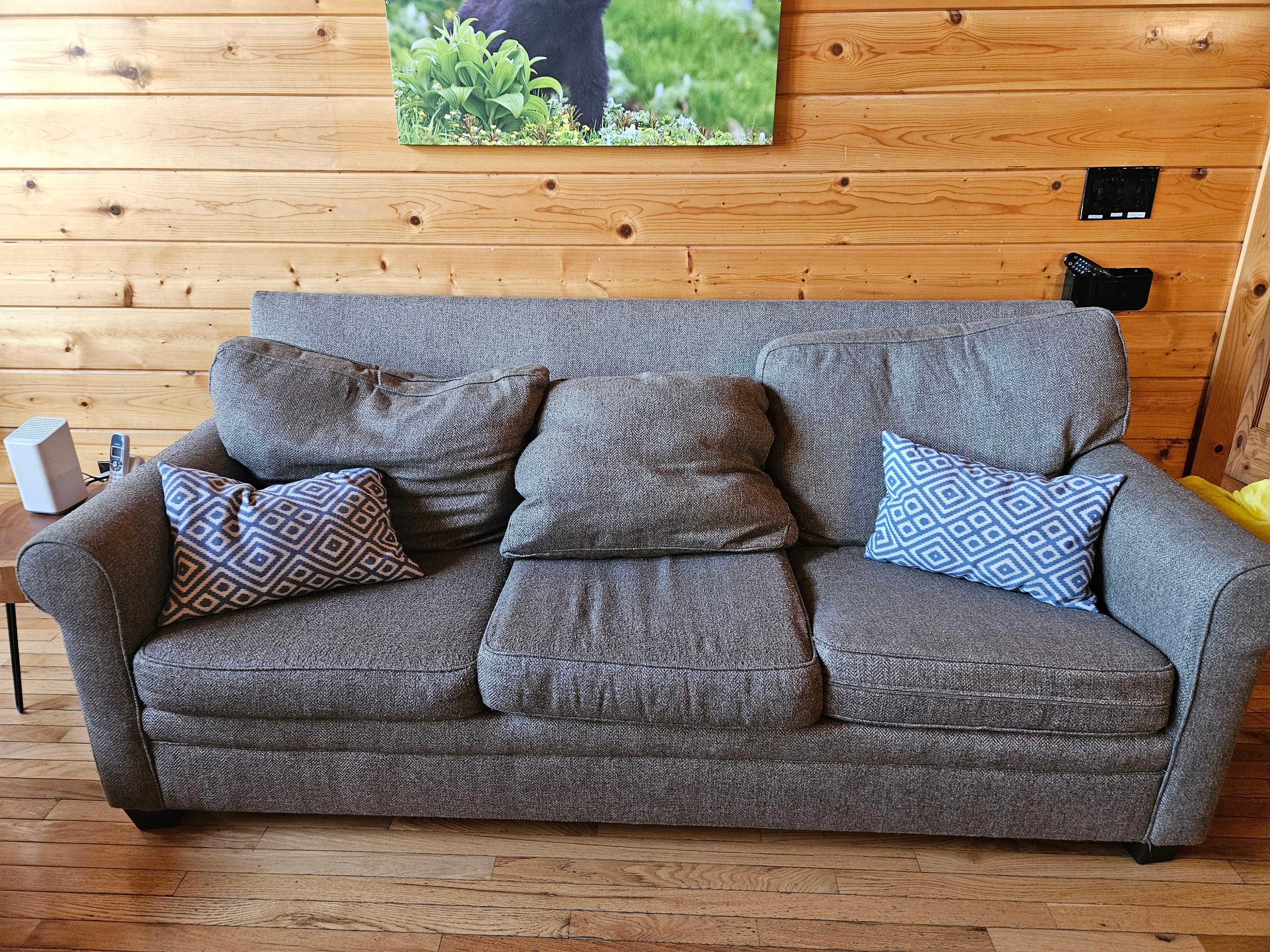 Disgrace; had to remove cushions and cover with a sheet