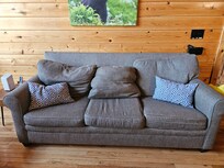 Disgrace; had to remove cushions and cover with a sheet