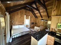 Inside cabin, view from kitchen.