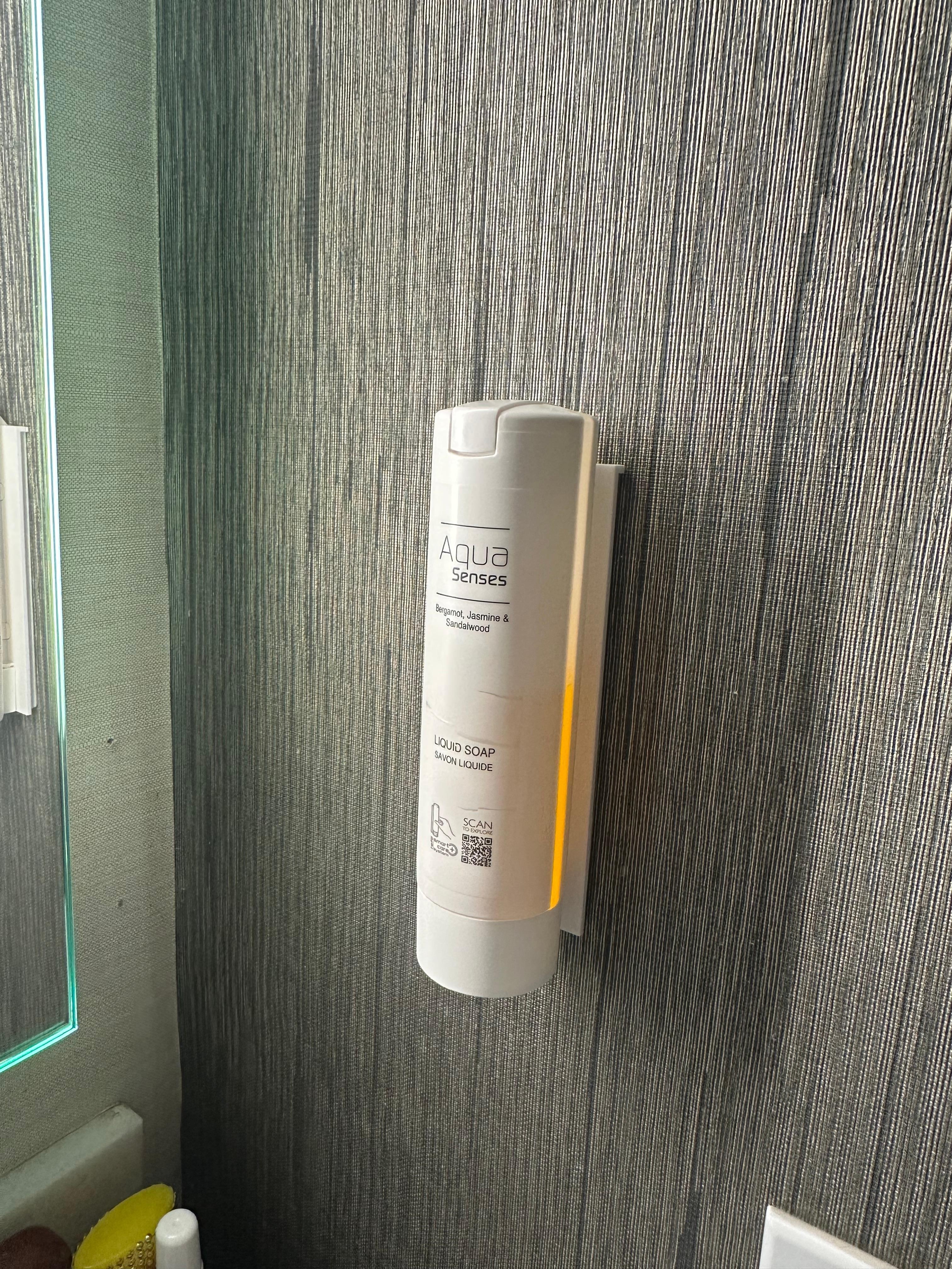 One needs to press this type of dispenser to wash your hands. No very clean process