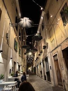 Looking down the street toward the arena. 