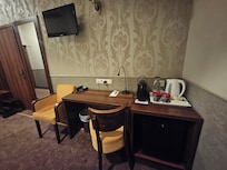 Bedroom table, nice hot drinks facilities