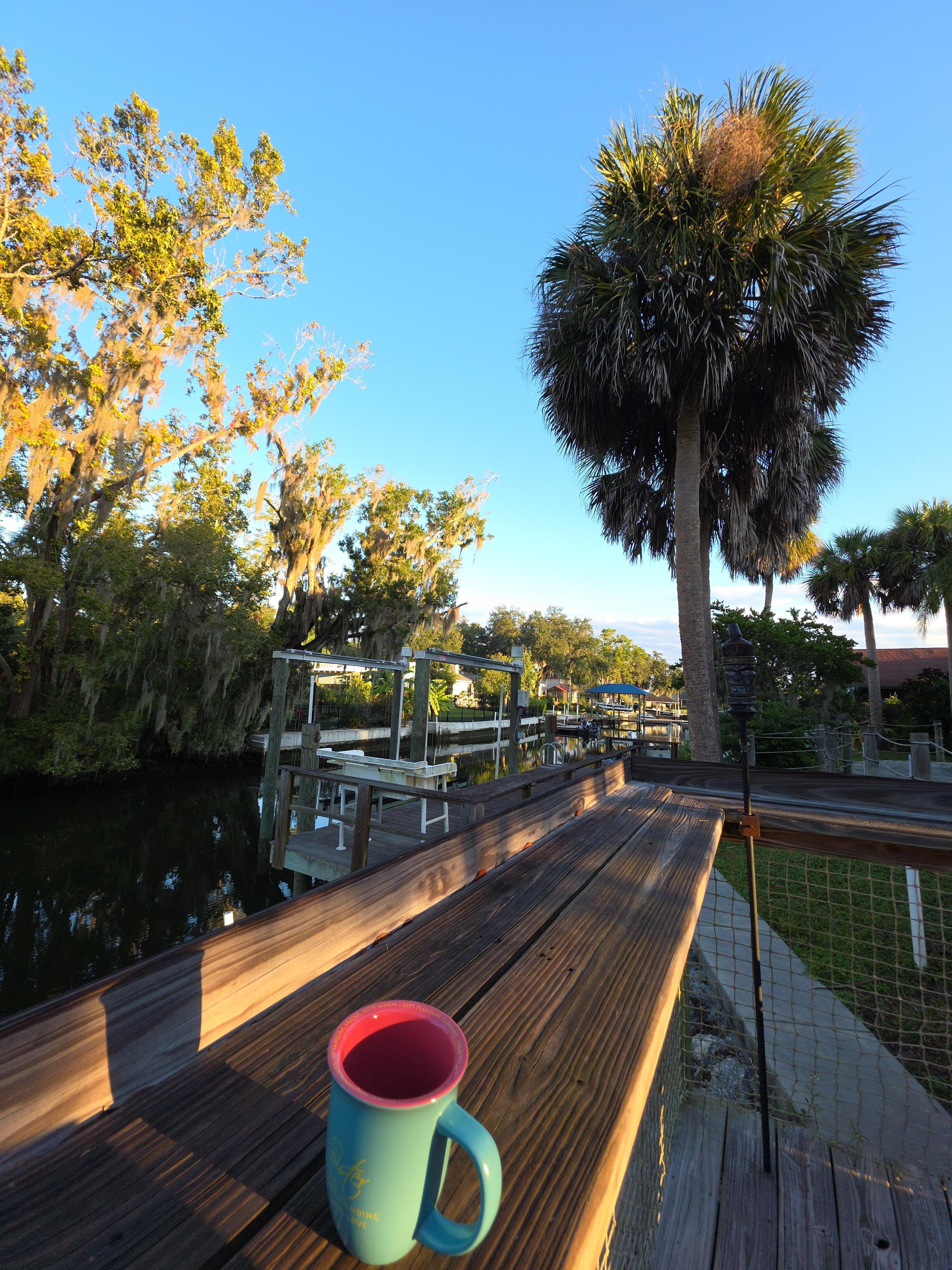 Deck overlooking canal 