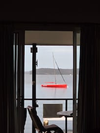 Our boat from the kitchen.