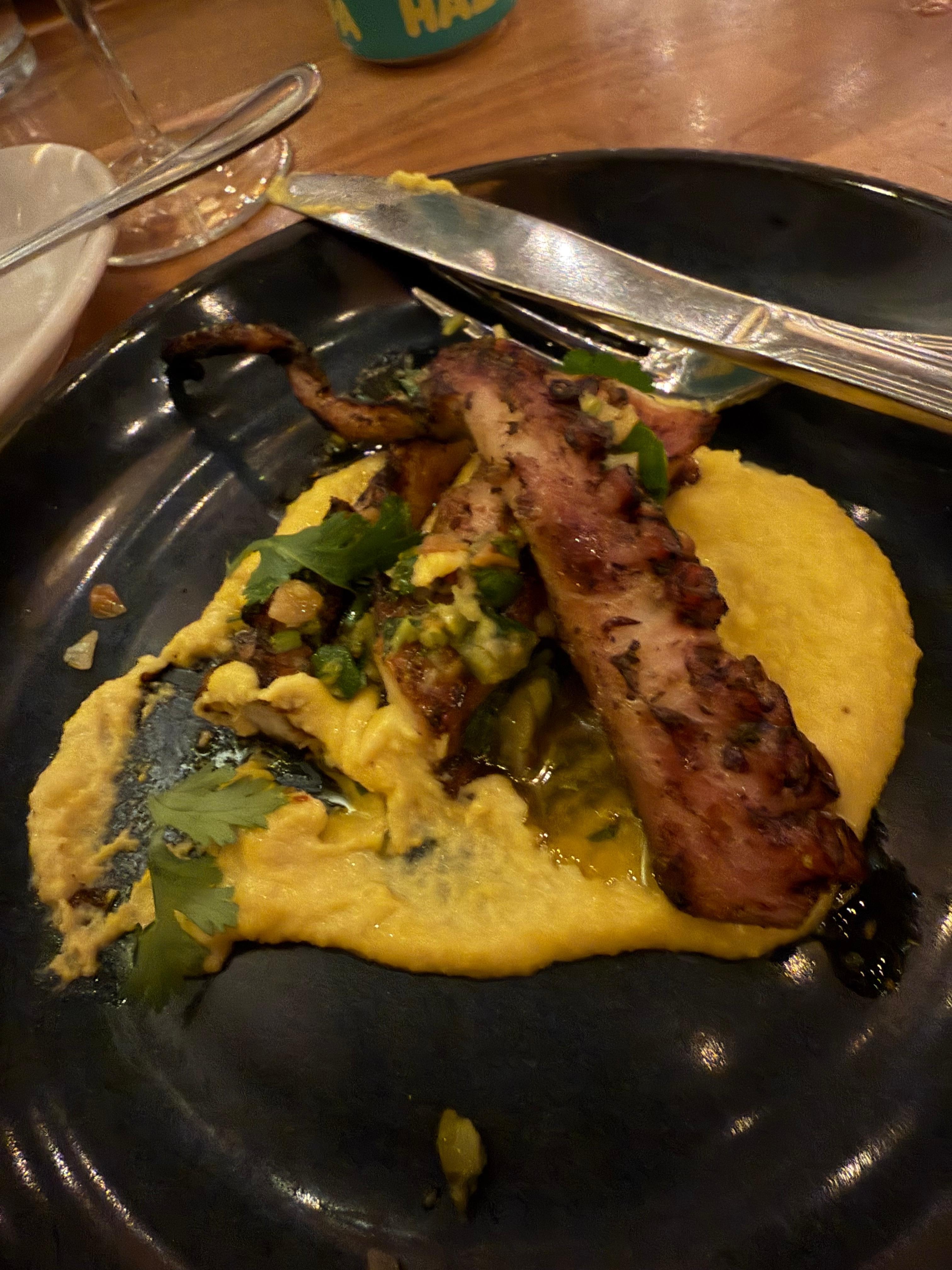 Grilled octopus.. so tender perhaps the best I’ve ever had..