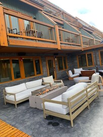 Patio with fire tables