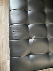 Holes and scratches in couch cover