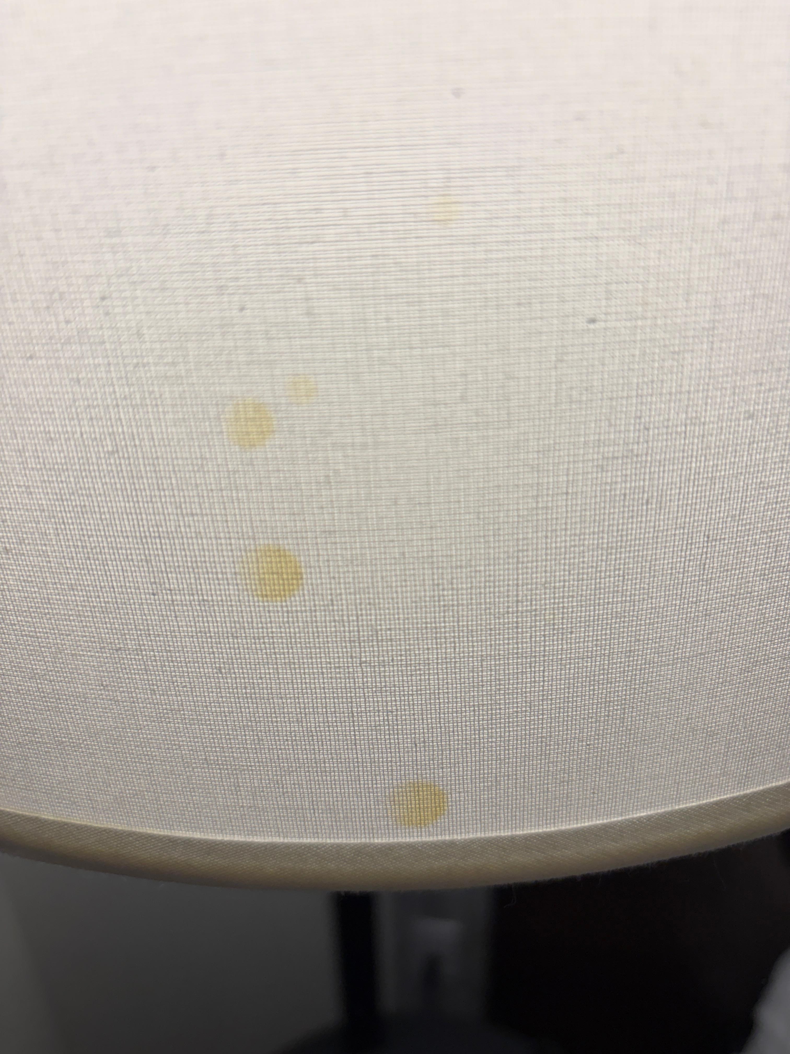 Lampshade beside bed 