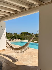 Pool and sea in the distance