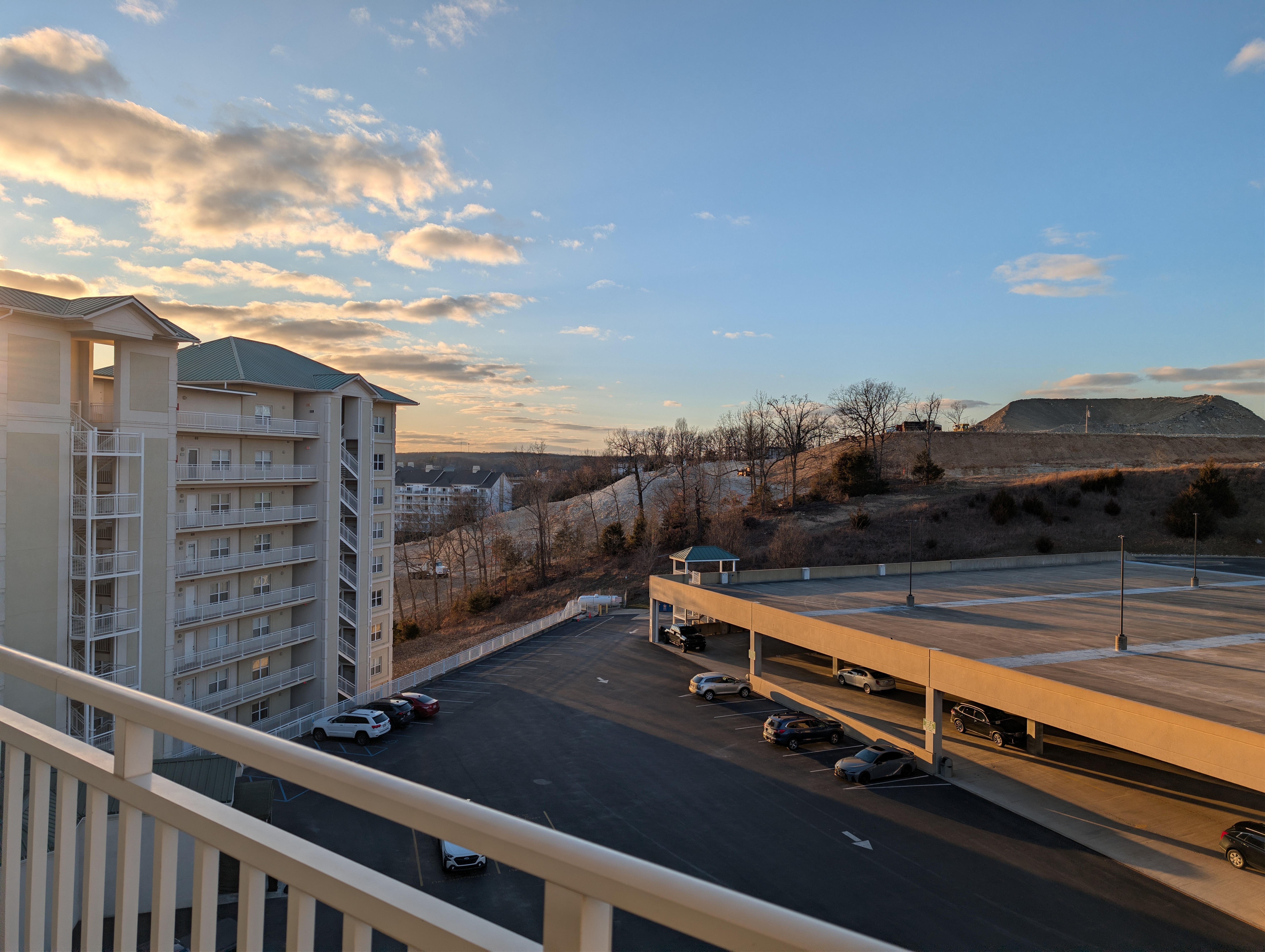 Ample parking. Well maintained parking lot and garage. 