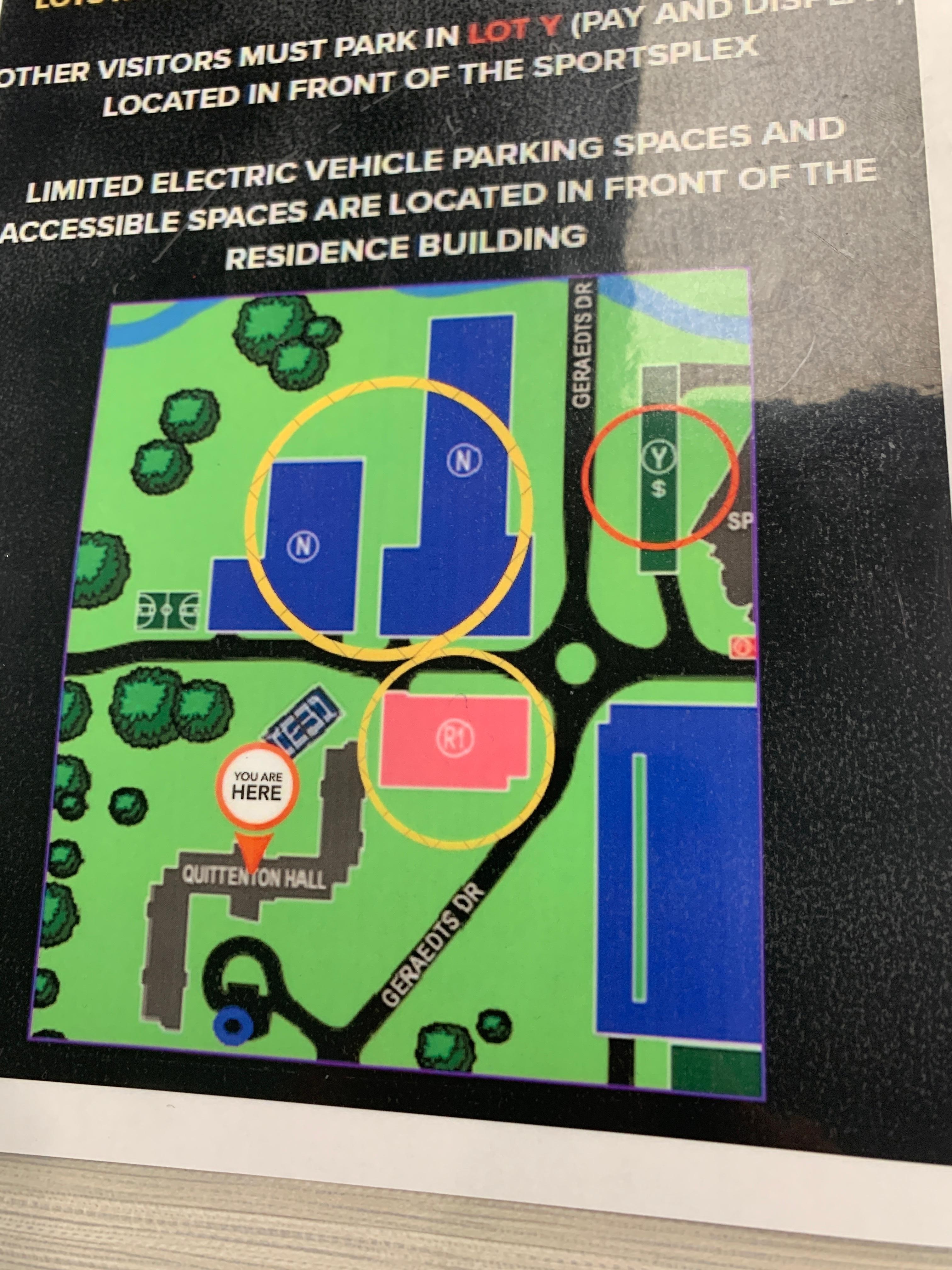 The price includes parking in designated spots