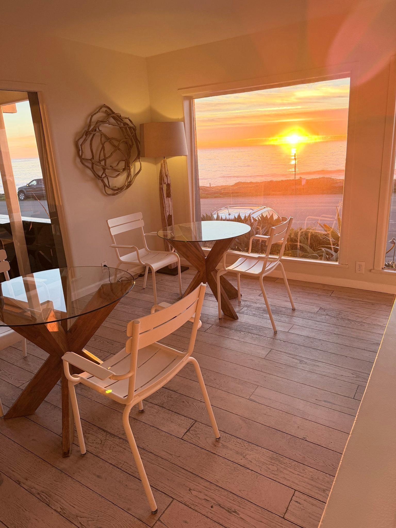 sunset from the lobby