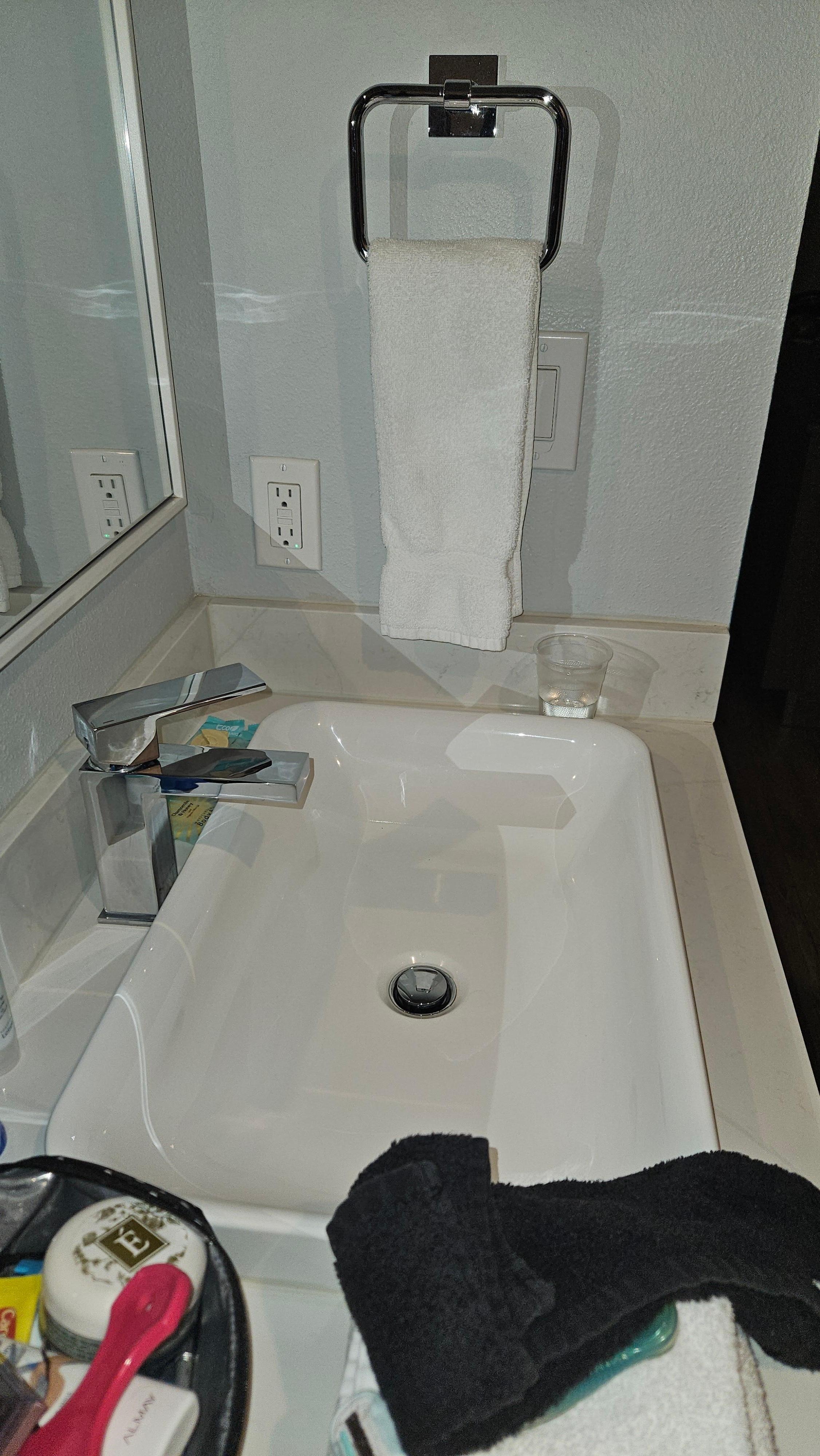 Updated, but very small sink and vanity