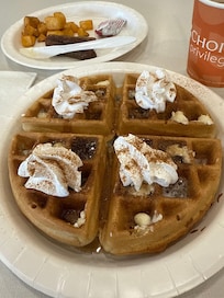 Fancy cinnamon bun waffles