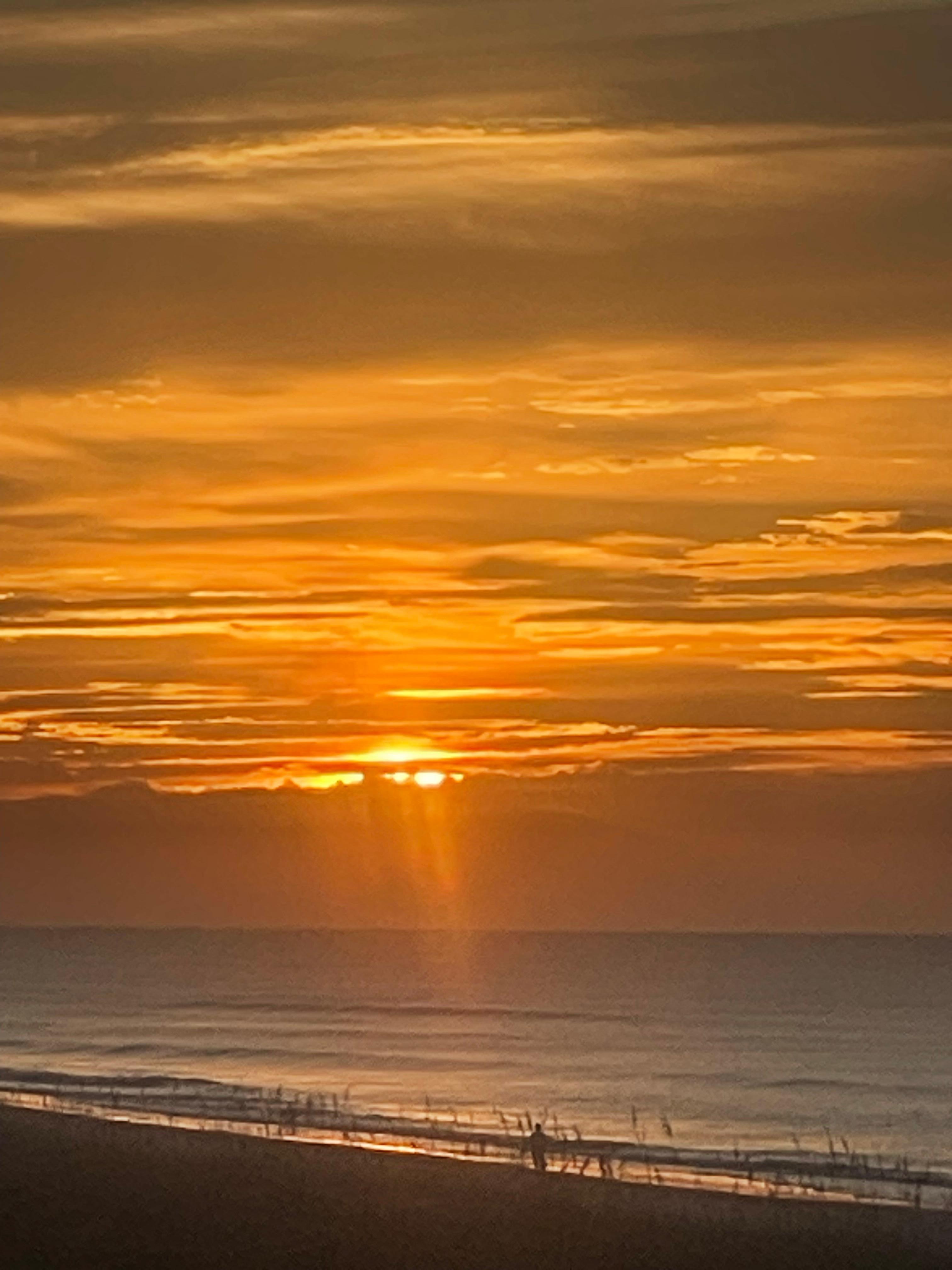 Sunrise and rocking with a cup of coffee. 