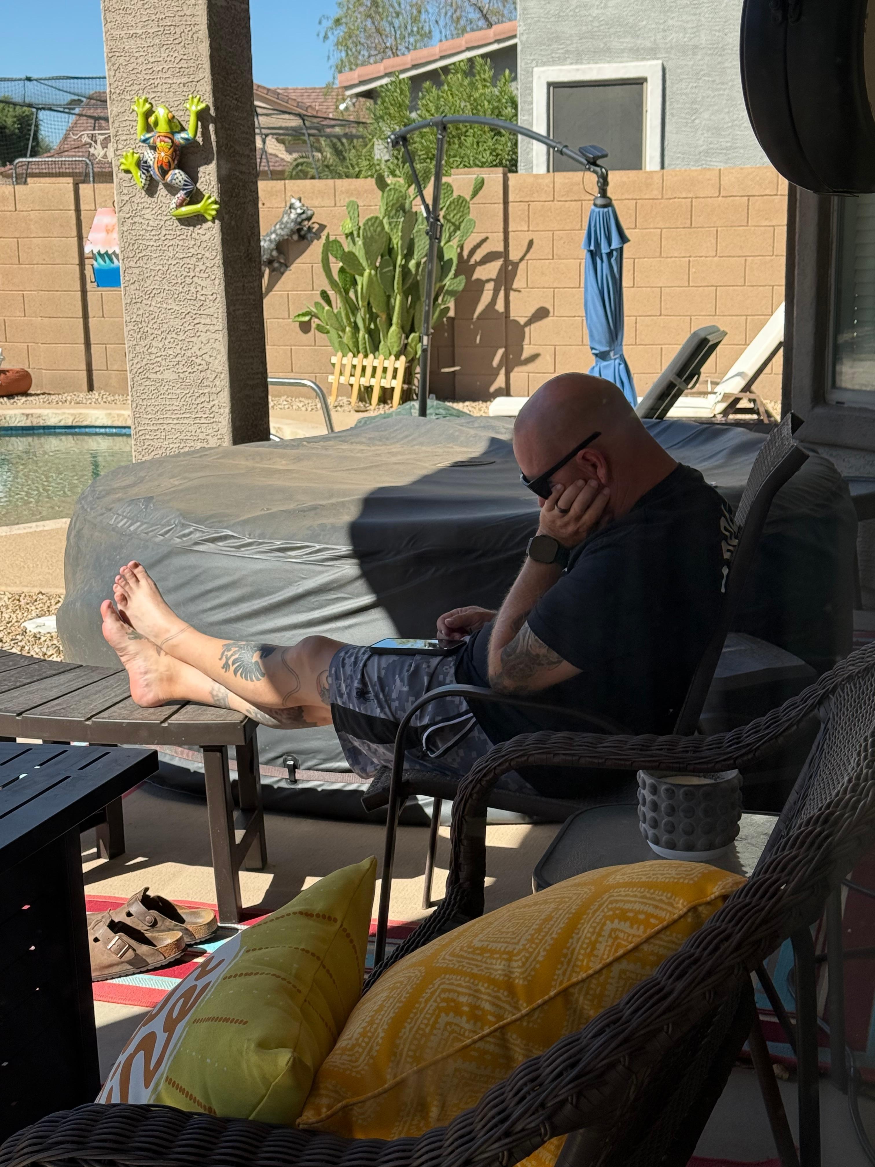 Lots of patio furniture 