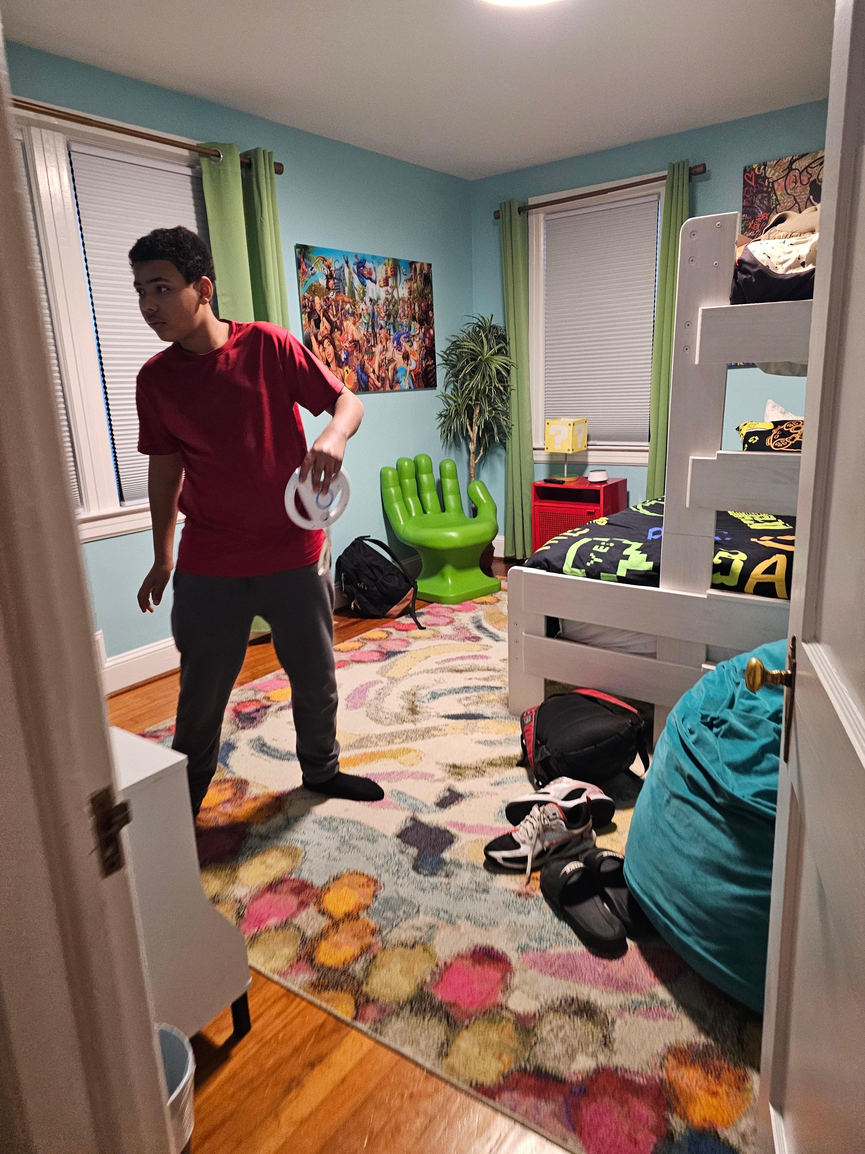 The kids enjoyed their room with the video game and all the different chair options. 