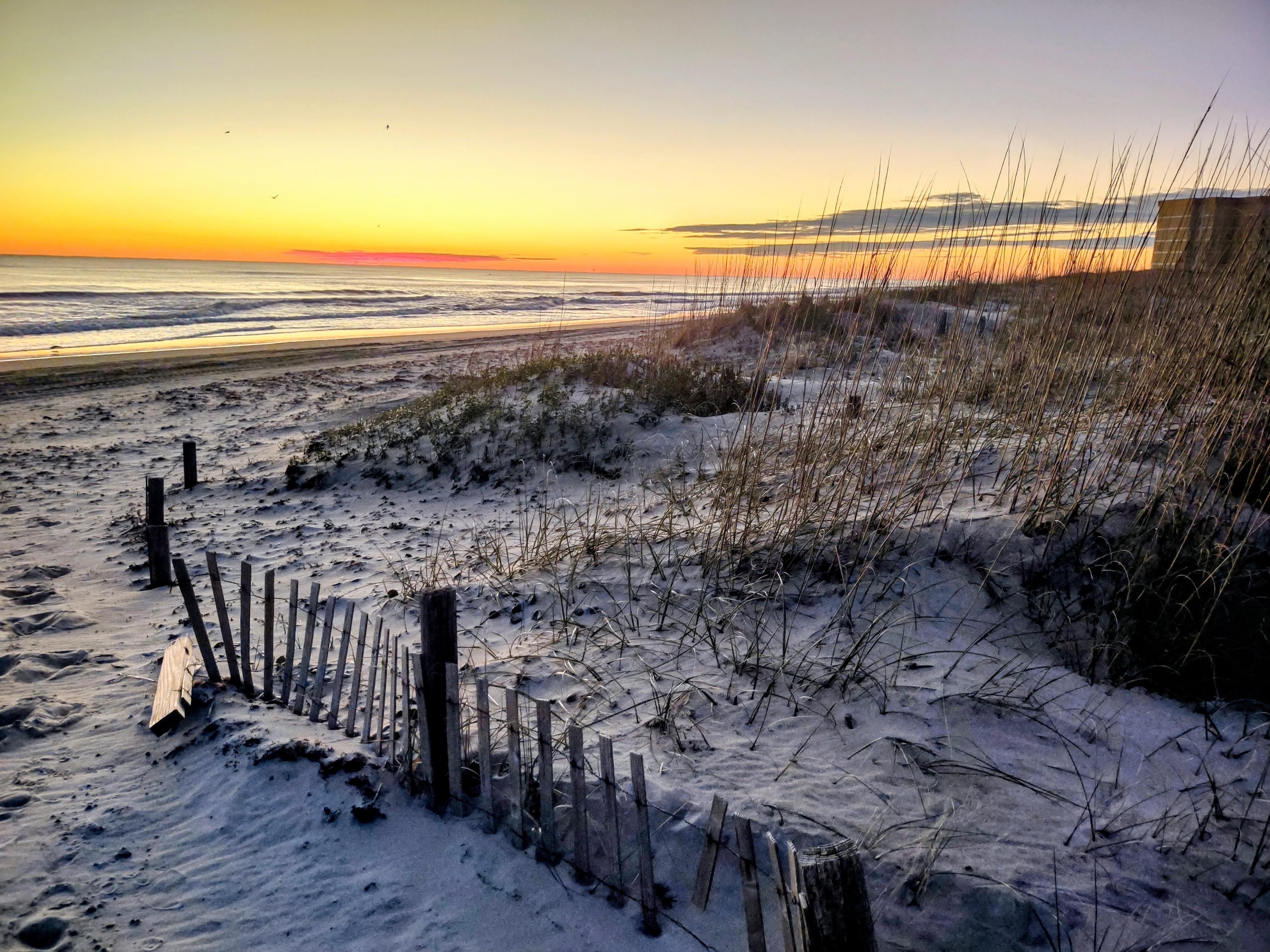 Nags Head Beach is a 5-6 minute drive away 