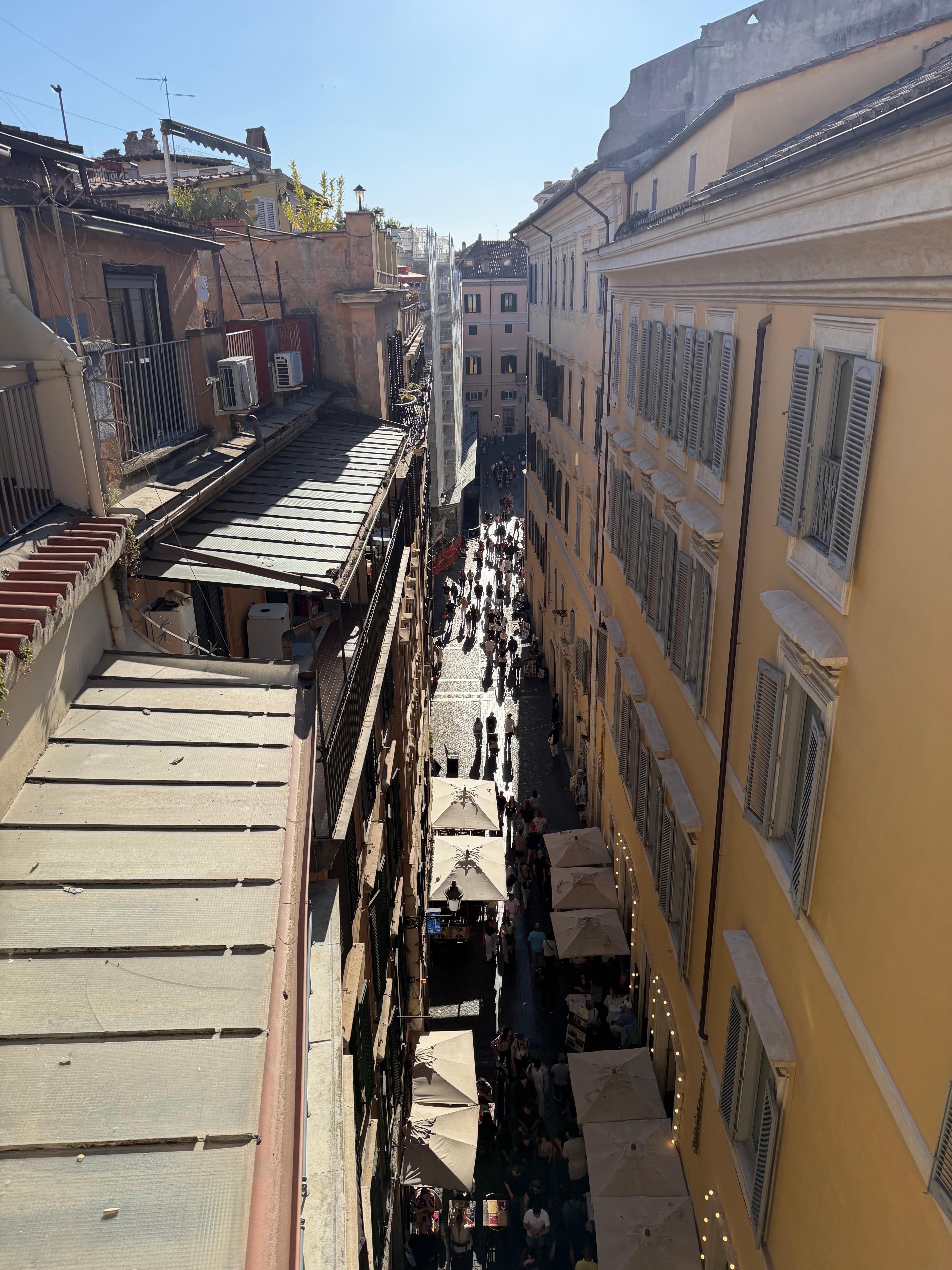 View of the street below our terrace 