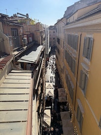 View of the street below our terrace