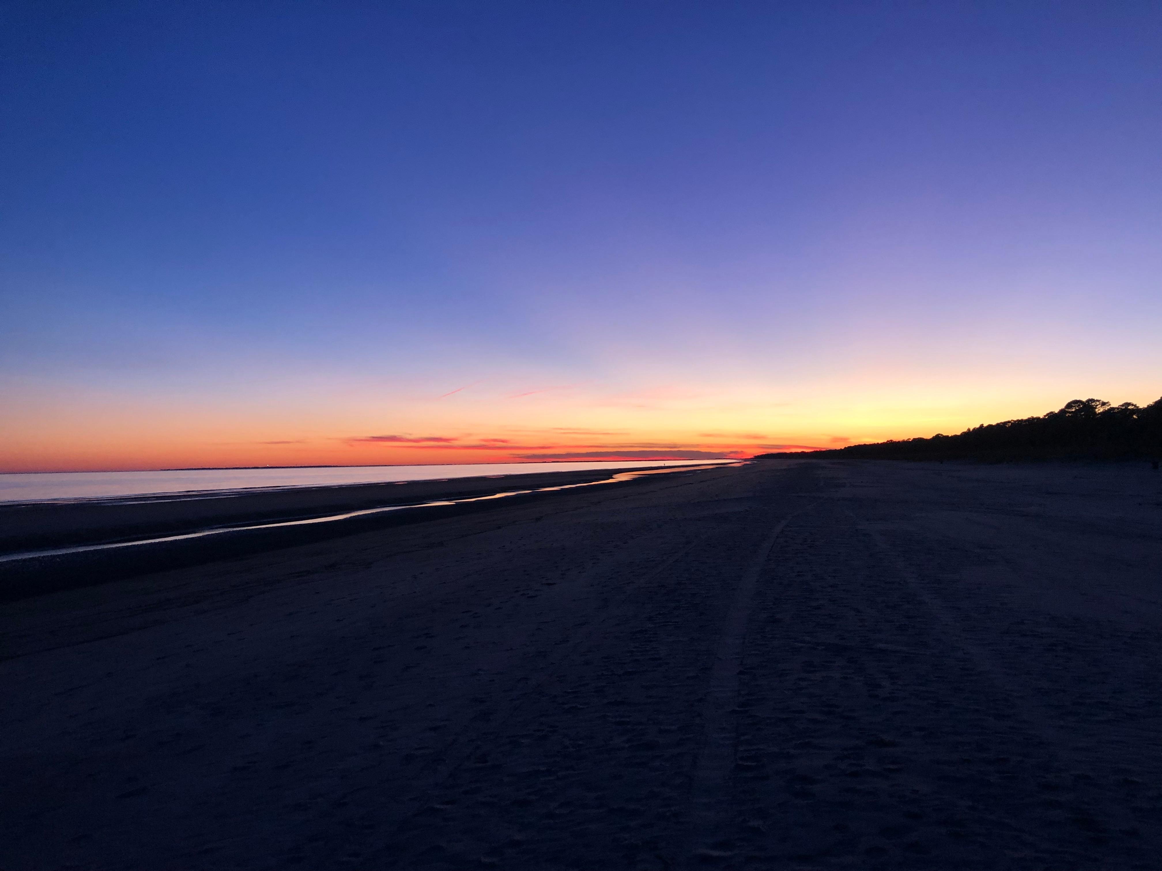 Sunset walk on the beach. 