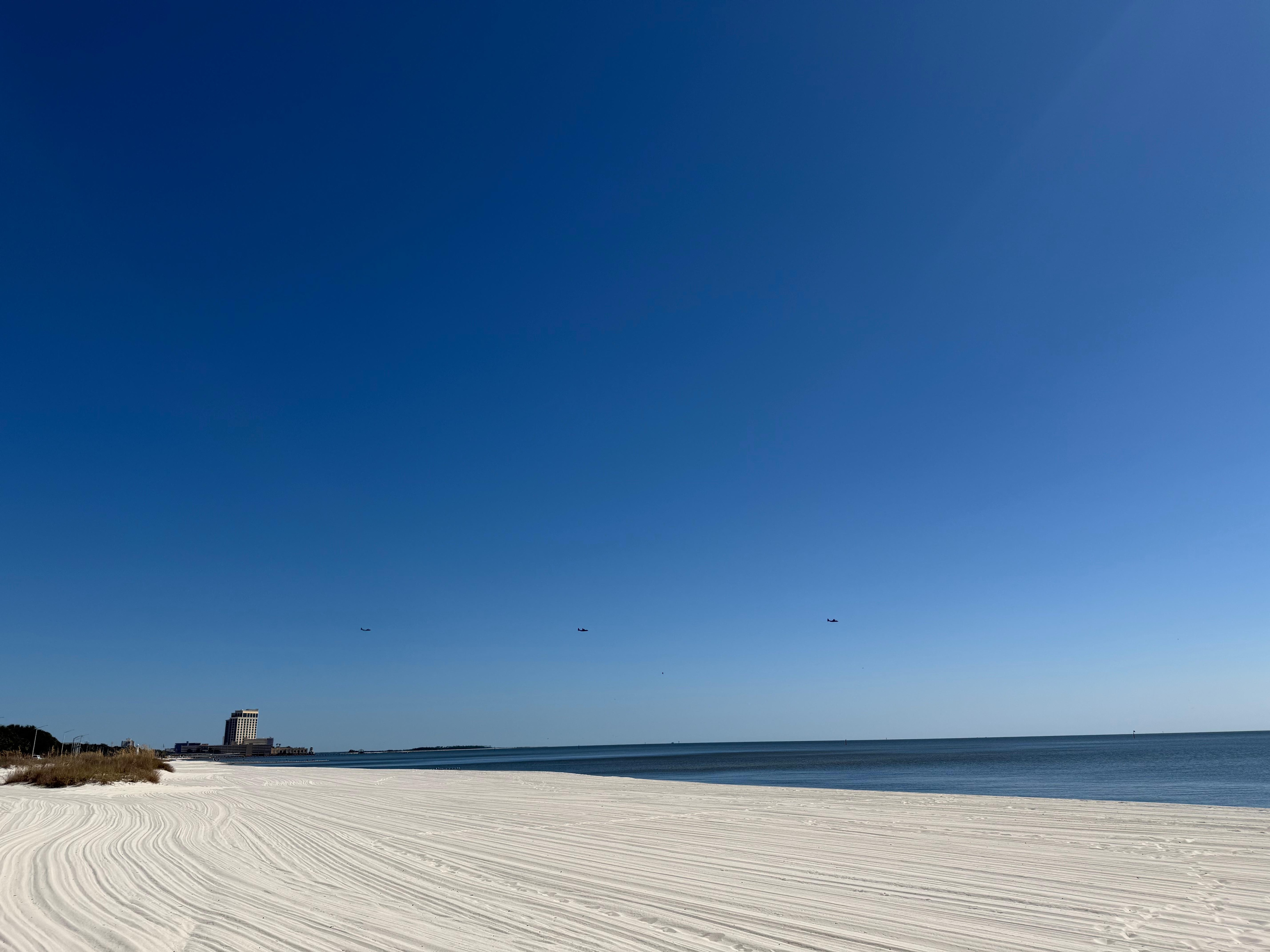 Beach is scraped every day to be clean and free from debris.