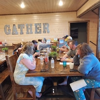 Enjoying one of our many meals.