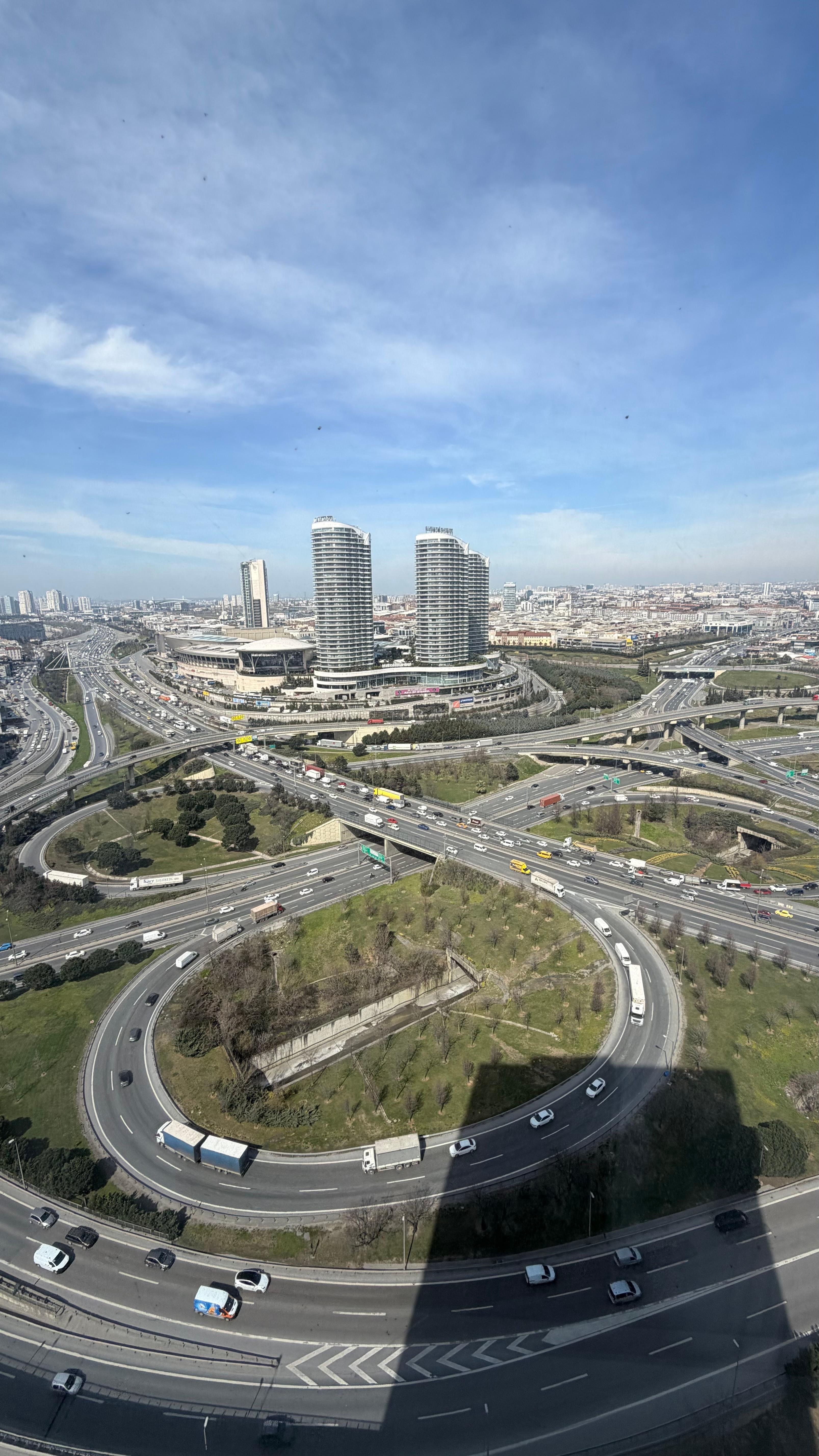 View of the hotel room from 26th floor to Mall of Istanbul