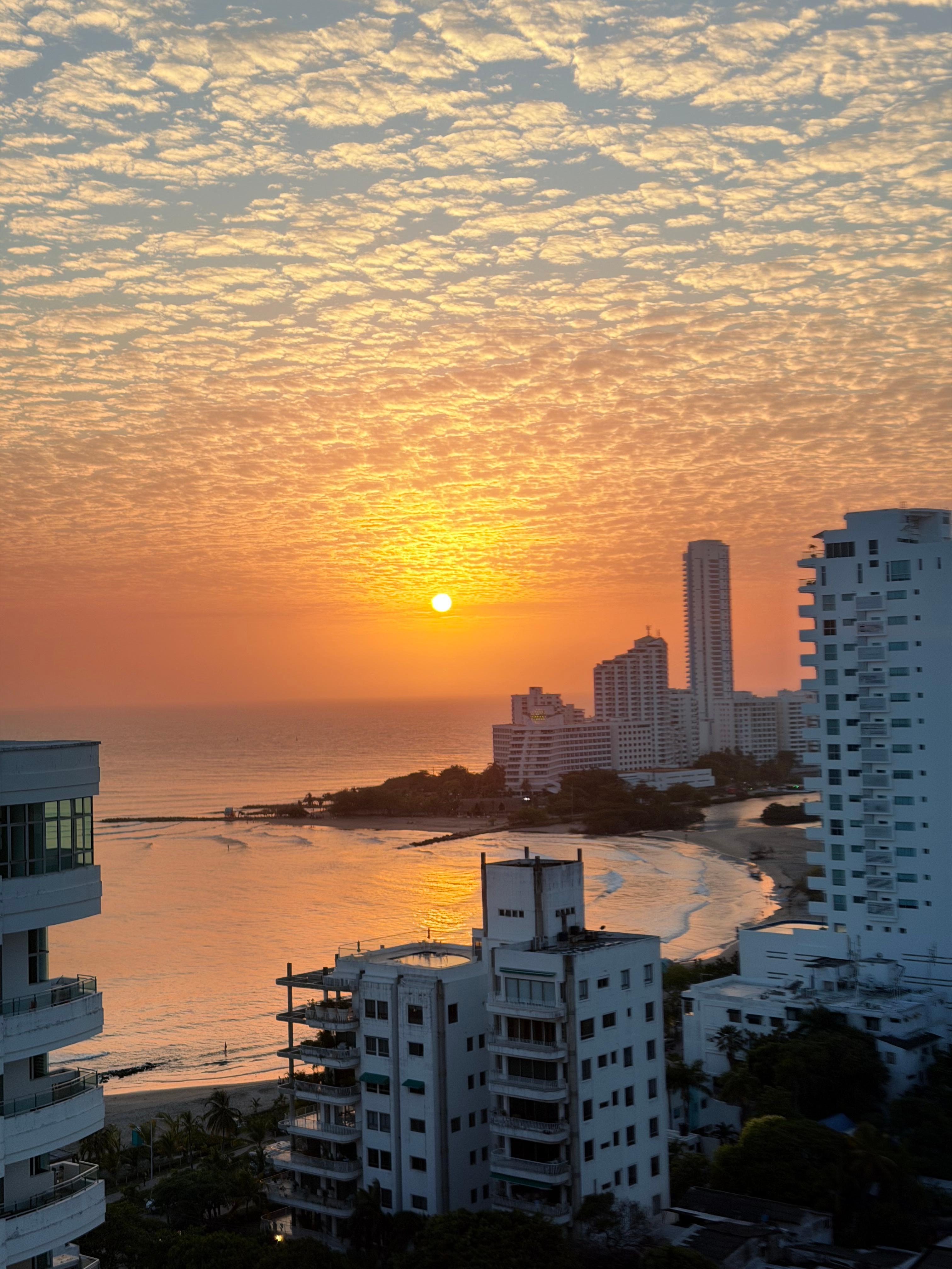 The beautiful sunset of Cartagena 