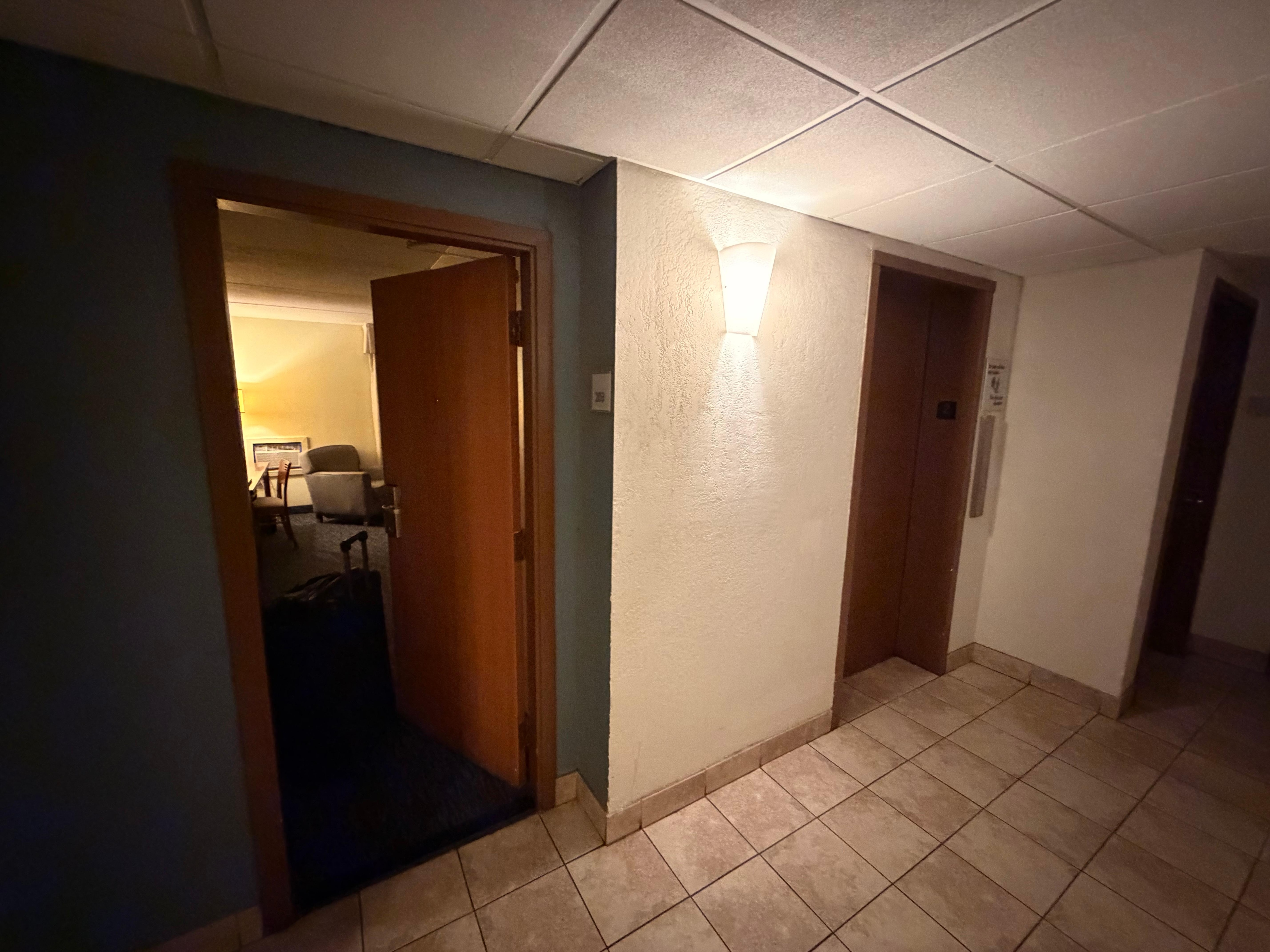 Elevator and assigned room 