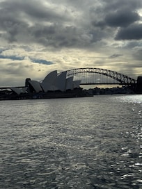 Sydney opera house and Harbour bridge in one view