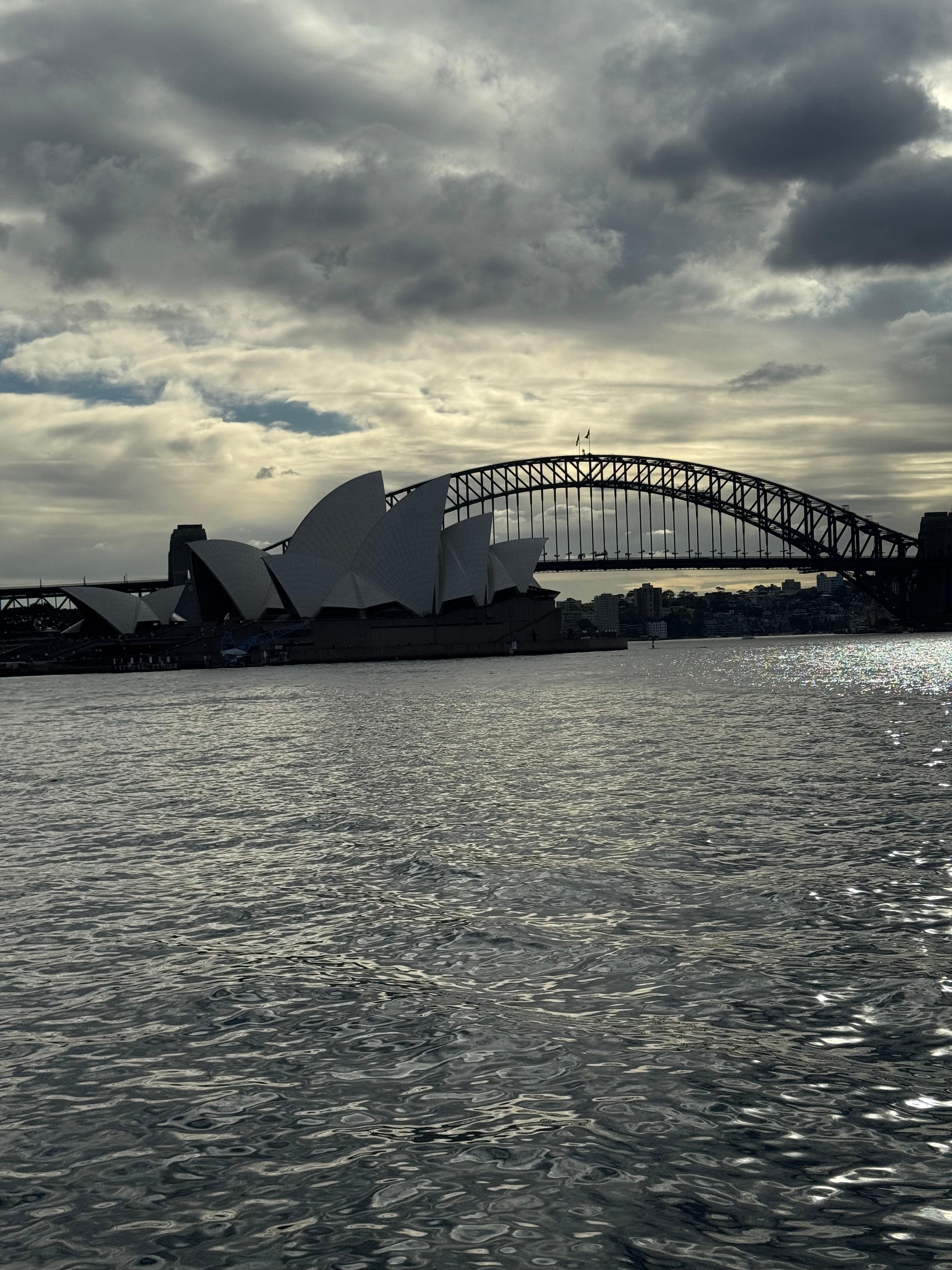 Sydney opera house and Harbour bridge in one view