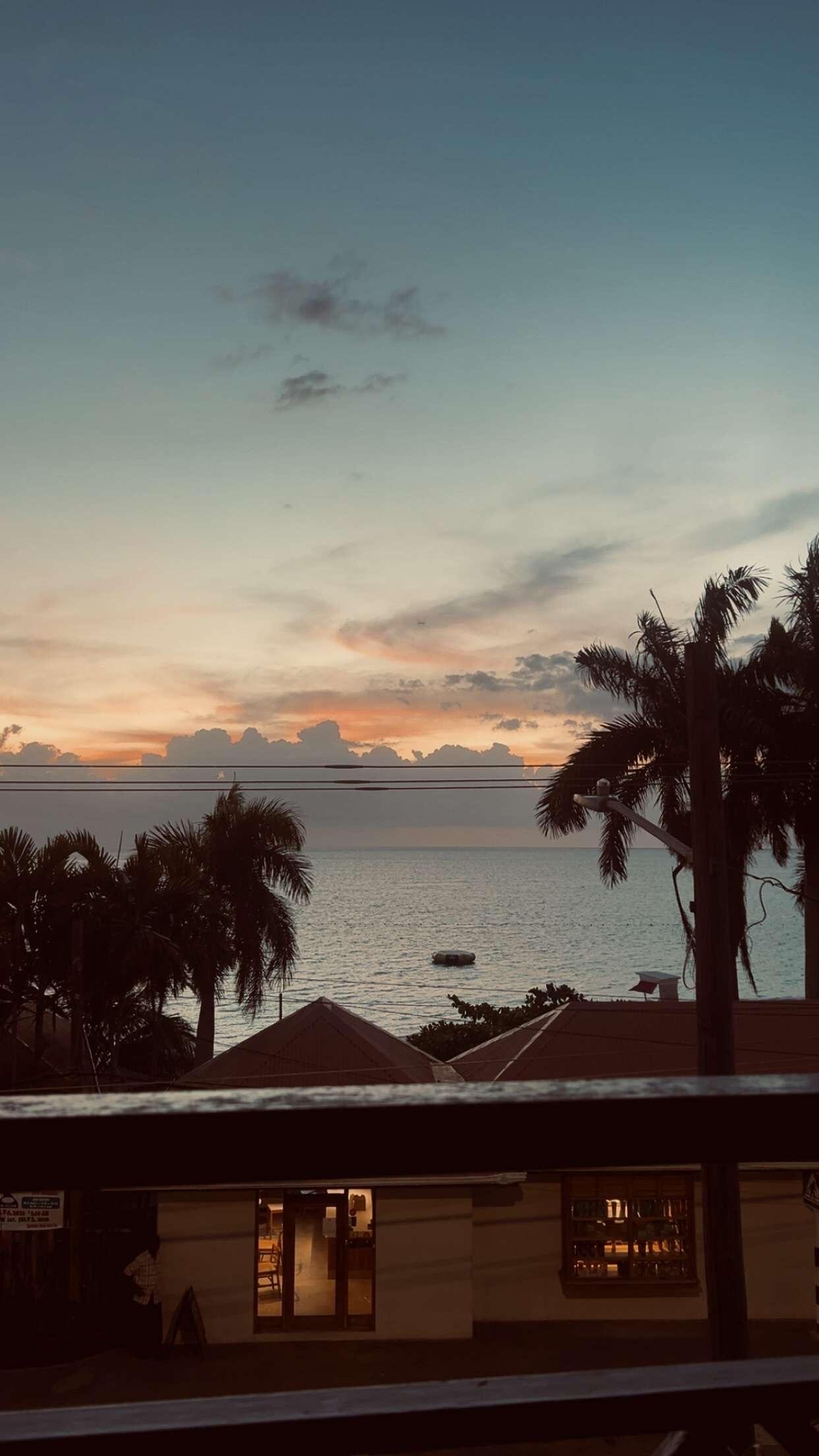 Beautiful sunset from the deck at the hotel
