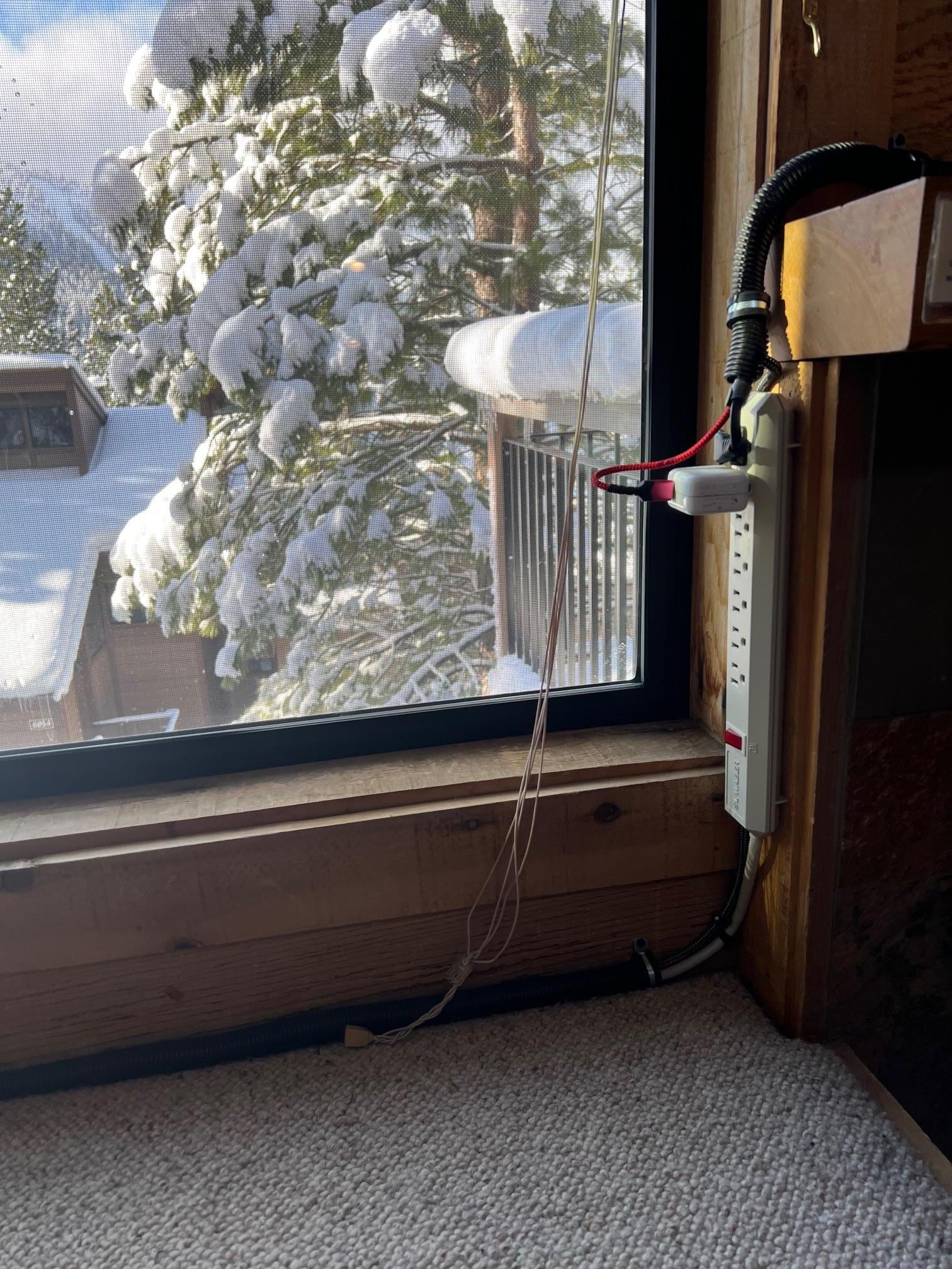 Window seat with hanging cord strangulation