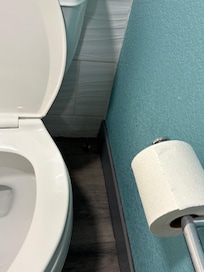 Trash and dirt in the corners of the rooms