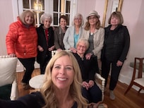 The Fort Walton Beach bridge players enjoying the Fairhope Rose.